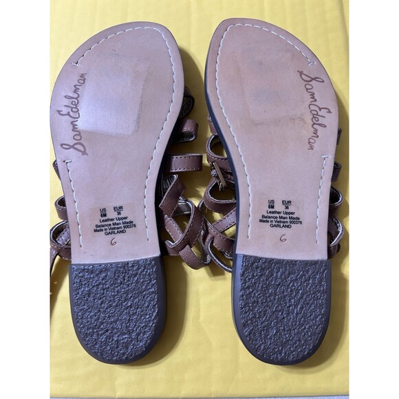 Sam Edelman Garland Sandals Gladiator Brown Leather croc emboss - Picture 6 of 6